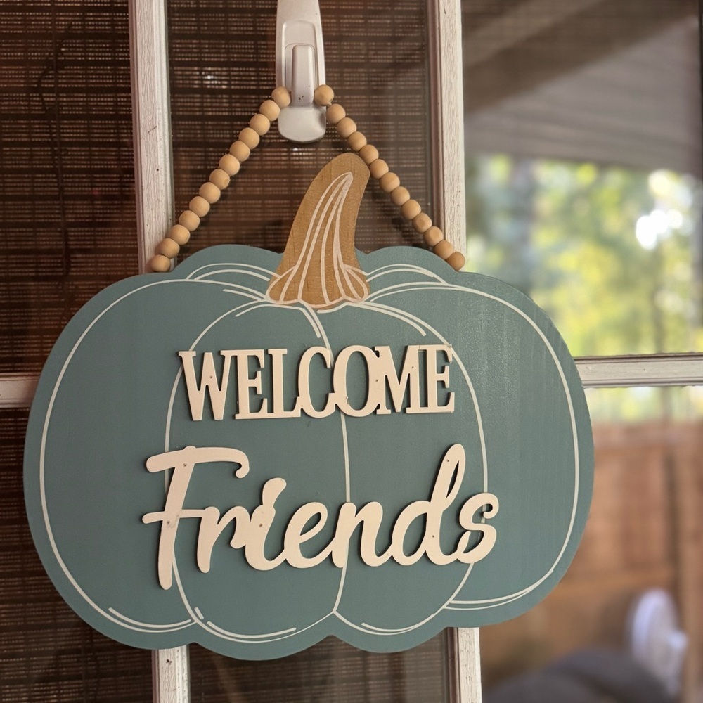 Welcome Friends Pumpkin Sign